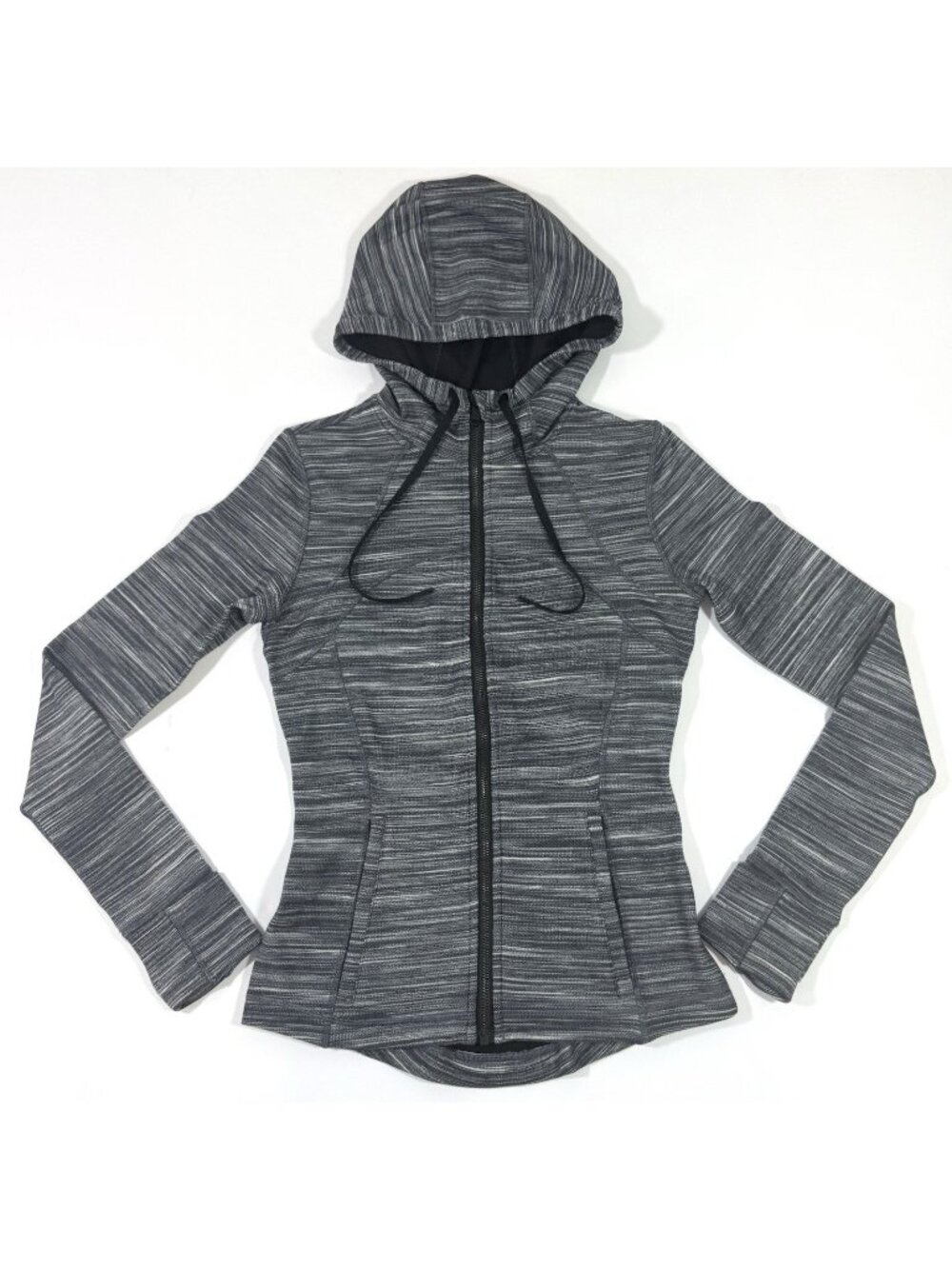 Lululemon Womens Hooded Define Jacket Nulu Black Gray Size 6 Full Zip Hoodie